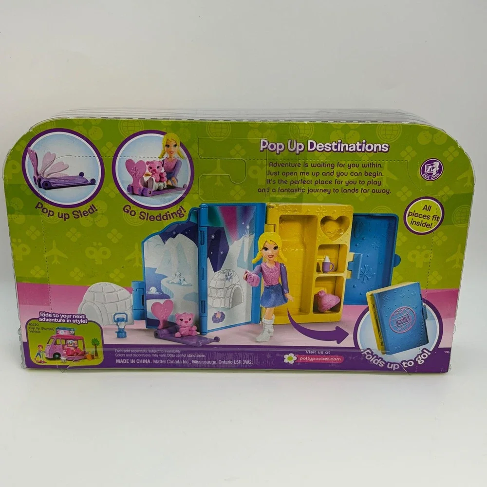 Polly Pocket Pop Up Destinations Guidebook Winter Playset Mattel R2632 2009‎ NEW